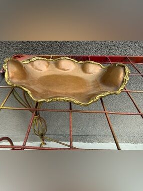 Vintage Handmade Copper & Brass Decorative Platter Tray | MCM Repousse Artisan